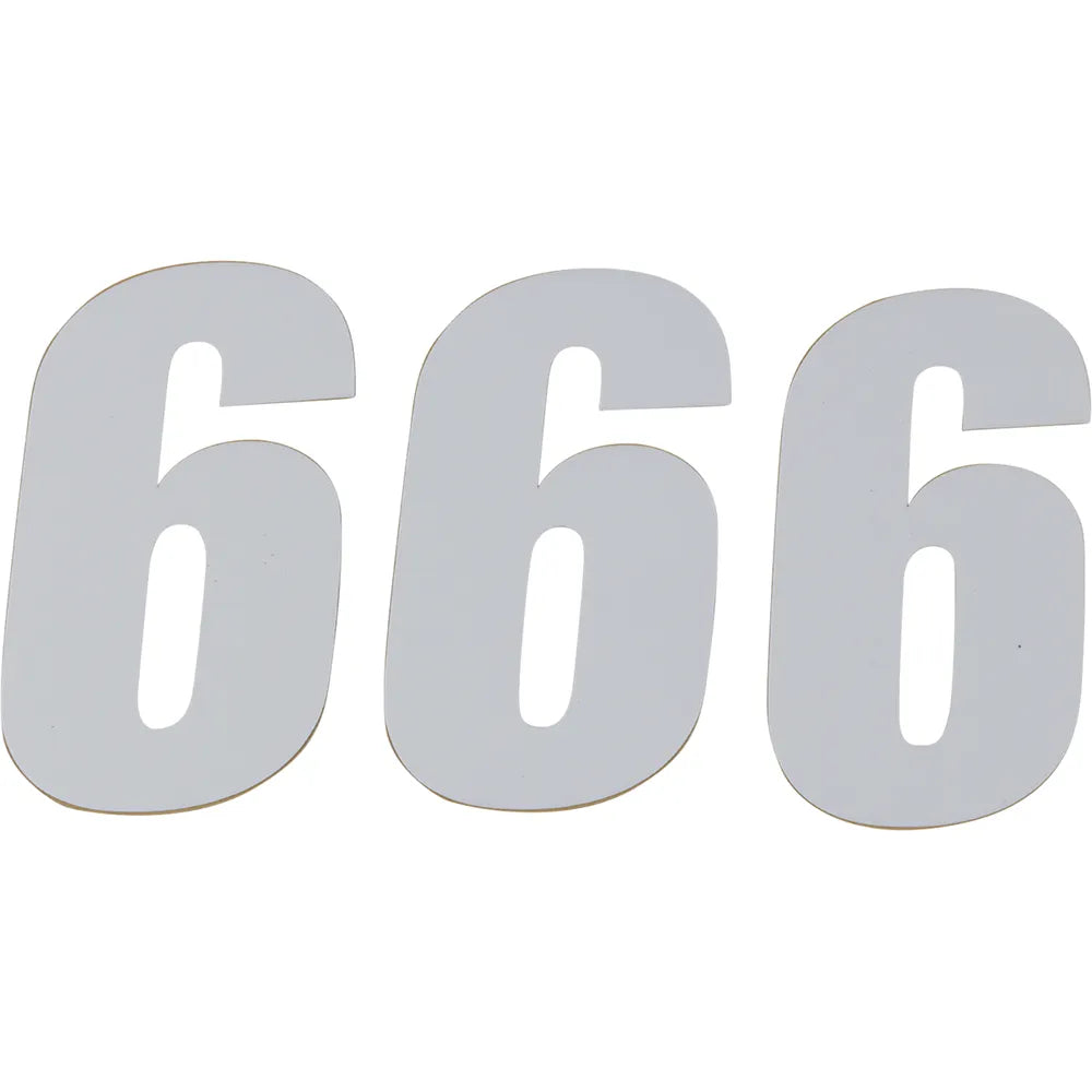 SX Plate Number - #6 - White - 6"