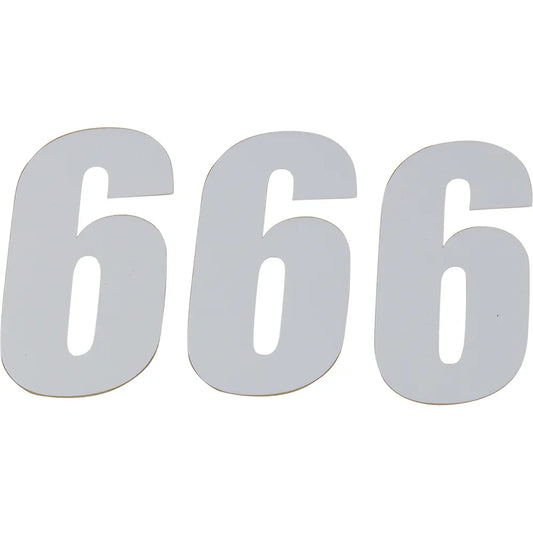 SX Plate Number - #6 - White - 6"