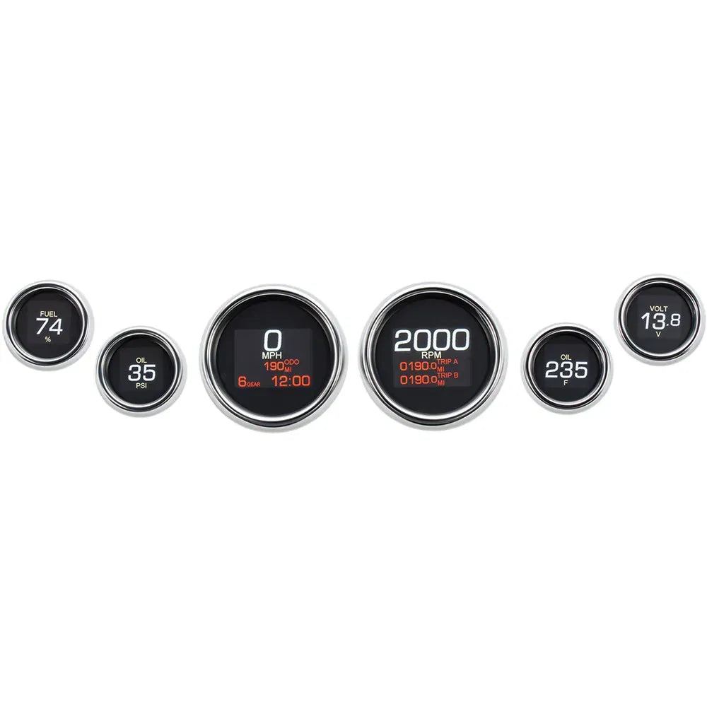 MLX 6-Gauge Instrument Kit - Chrome Bezel