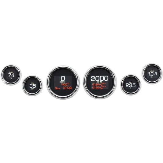 MLX 6-Gauge Instrument Kit - Chrome Bezel