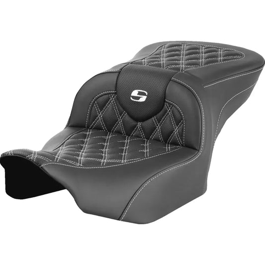 Asiento Roadsofa™ con costura de celosía - Asiento RoadSofa™ - sin respaldo - Costura de celosía - Costura blanca - FLTR/FLHX '23-'24