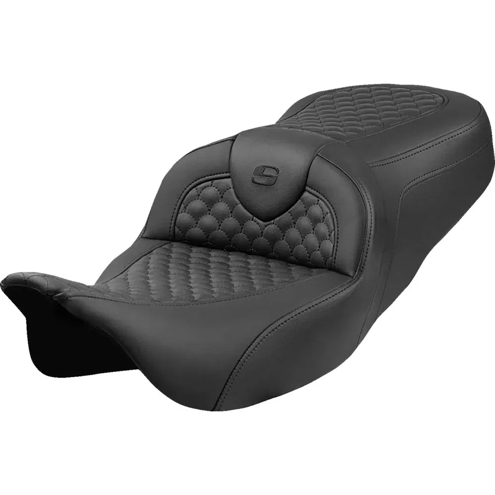 Asiento Dragon Scale Stitch RoadSofa™ - Asiento Roadsofa™ - Dragon Scale Stitch - Punto negro - sin respaldo - FLH/FLT '08-'24