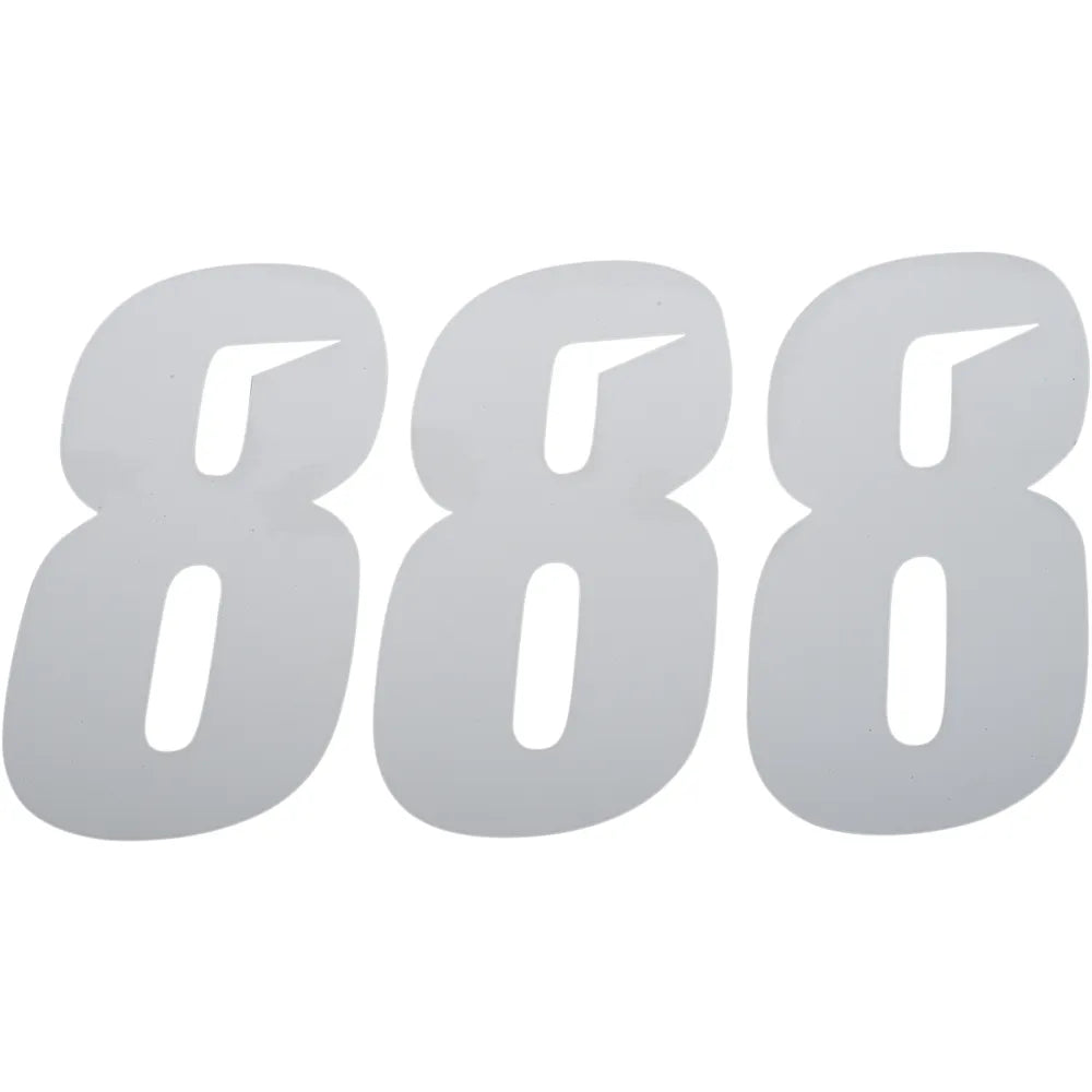 Slash Number Plate - #8 - White - 7"