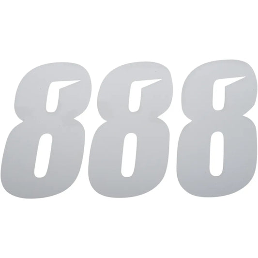 Slash Number Plate - #8 - White - 7"