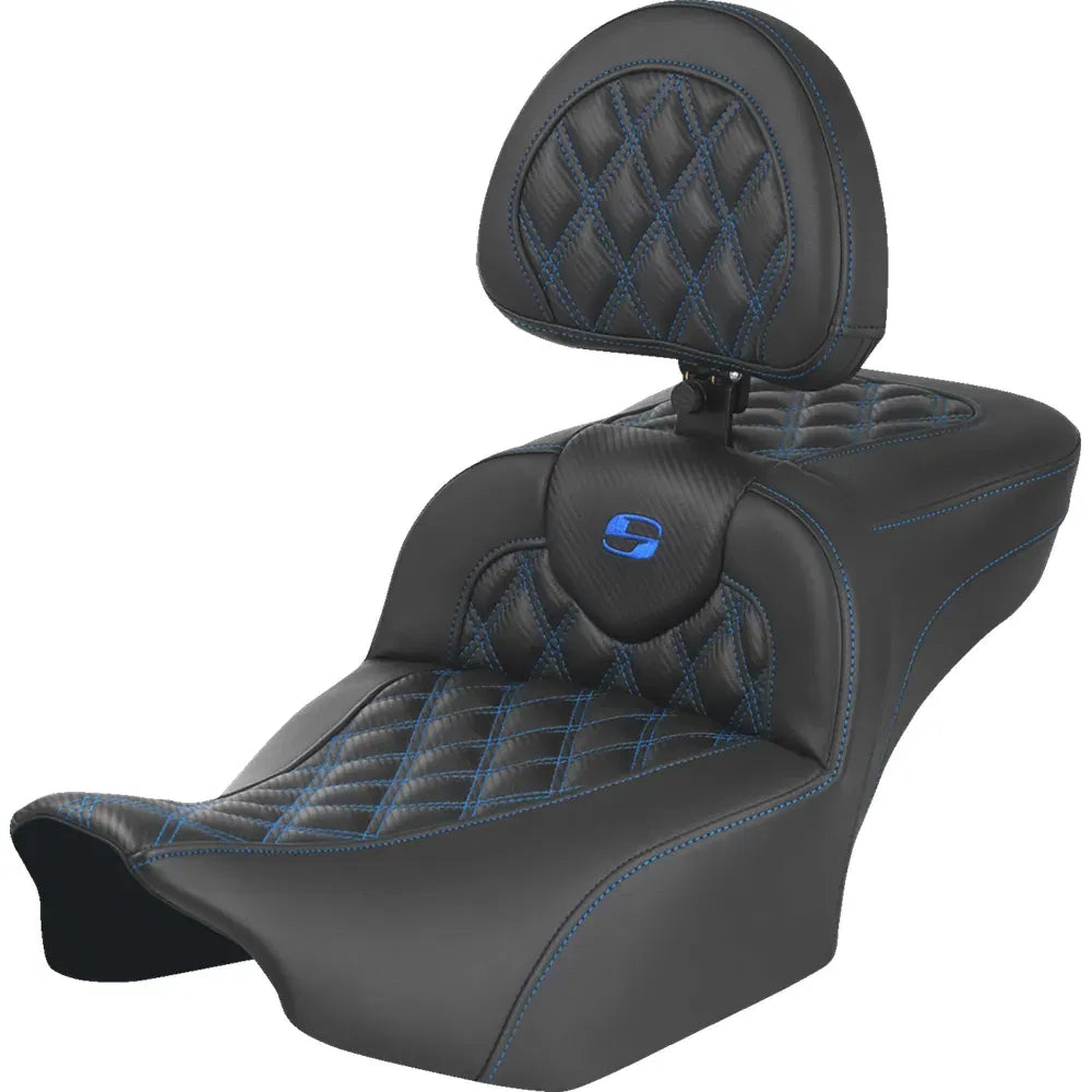 Asiento de alcance extendido Roadsofa™ - Asiento de alcance extendido Roadsofa™ - con respaldo - Costura de celosía - Costura azul - FLTR/FLHX '23-'24