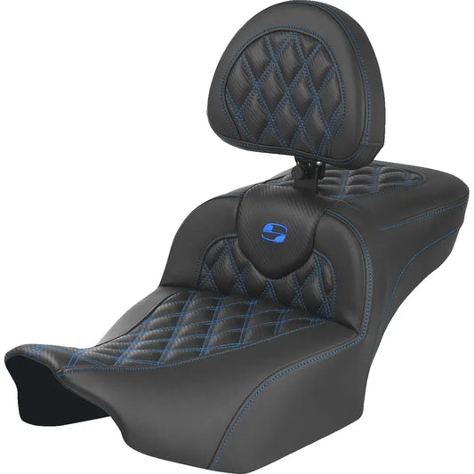 Asiento de alcance extendido Roadsofa™ - Asiento de alcance extendido Roadsofa™ - con respaldo - Costura de celosía - Costura azul - FLTR/FLHX '23-'24