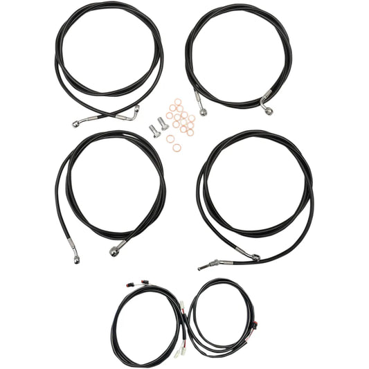 Cable Kit - 12" - 14" Ape Hanger Handlebars - Black