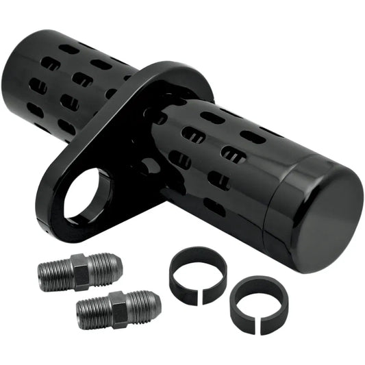 No Gauge Oil Cooler Kit - Black - 1"- 1-1/4"