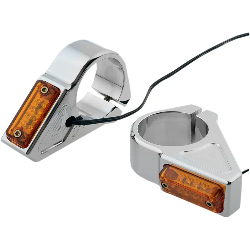 LED Turn Signals - 39 mm - Chrome