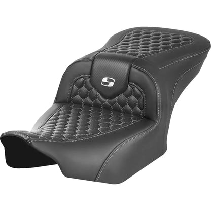 Asiento Honeycomb Roadsofa™ - Asiento Roadsofa™ - sin respaldo - Honeycomb - Costura blanca - FLTR/FLHX '23-'24
