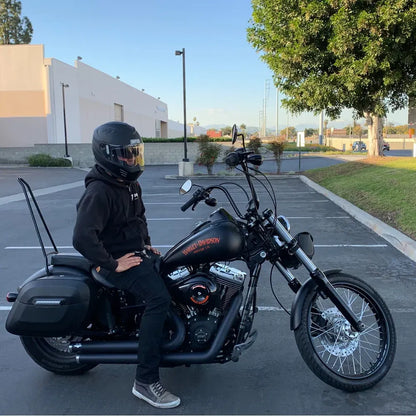 Alforjas rígidas Lamellar Raven Extra Large Shock Cut-out Leather Covered para Sportster 48 XL1200X
