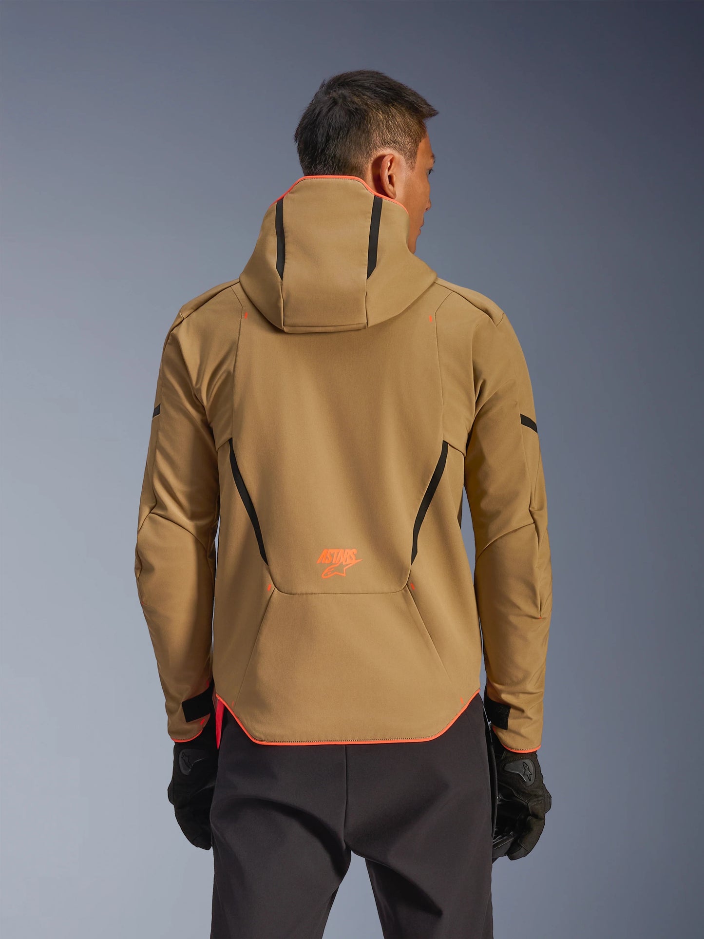 Chamarra Alpinestars Aeroshell WP - Caqui/Negro/Naranja fluo