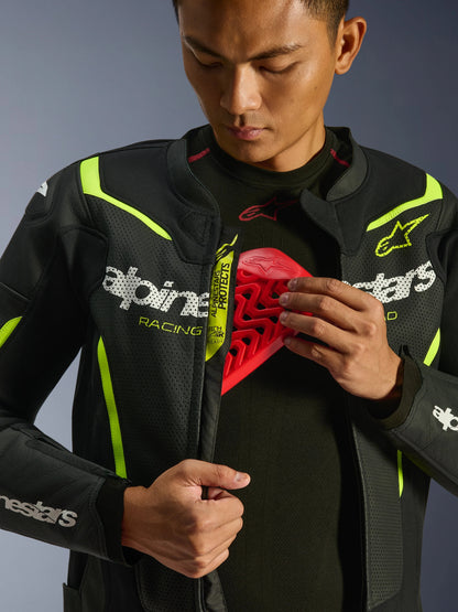 Chamarra de piel Alpinestars GP Force v2 Airflow - Negro/Verde