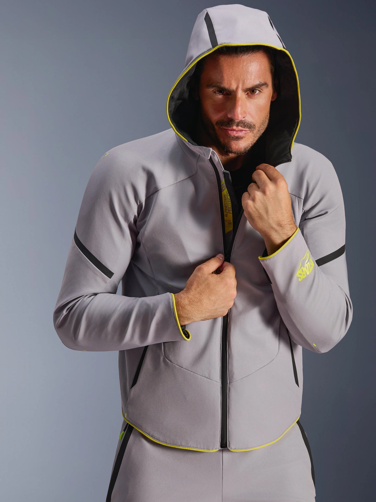 Chamarra Alpinestars Aeroshell WP - Gris medio/Amarillo fluo