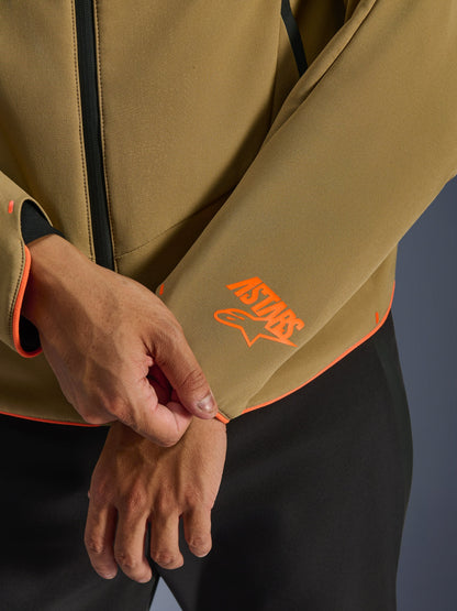 Chamarra Alpinestars Aeroshell WP - Caqui/Negro/Naranja fluo