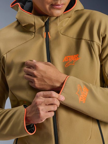 Chamarra Alpinestars Aeroshell WP - Caqui/Negro/Naranja fluo