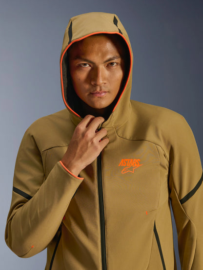 Chamarra Alpinestars Aeroshell WP - Caqui/Negro/Naranja fluo
