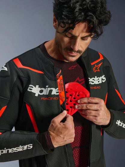 Chamarra de Piel Alpinestars GP Force v2 Airflow - Negro/Rojo