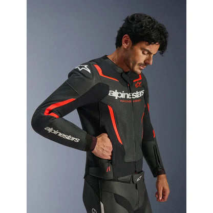 Chamarra de Piel Alpinestars GP Force v2 Airflow - Negro/Rojo