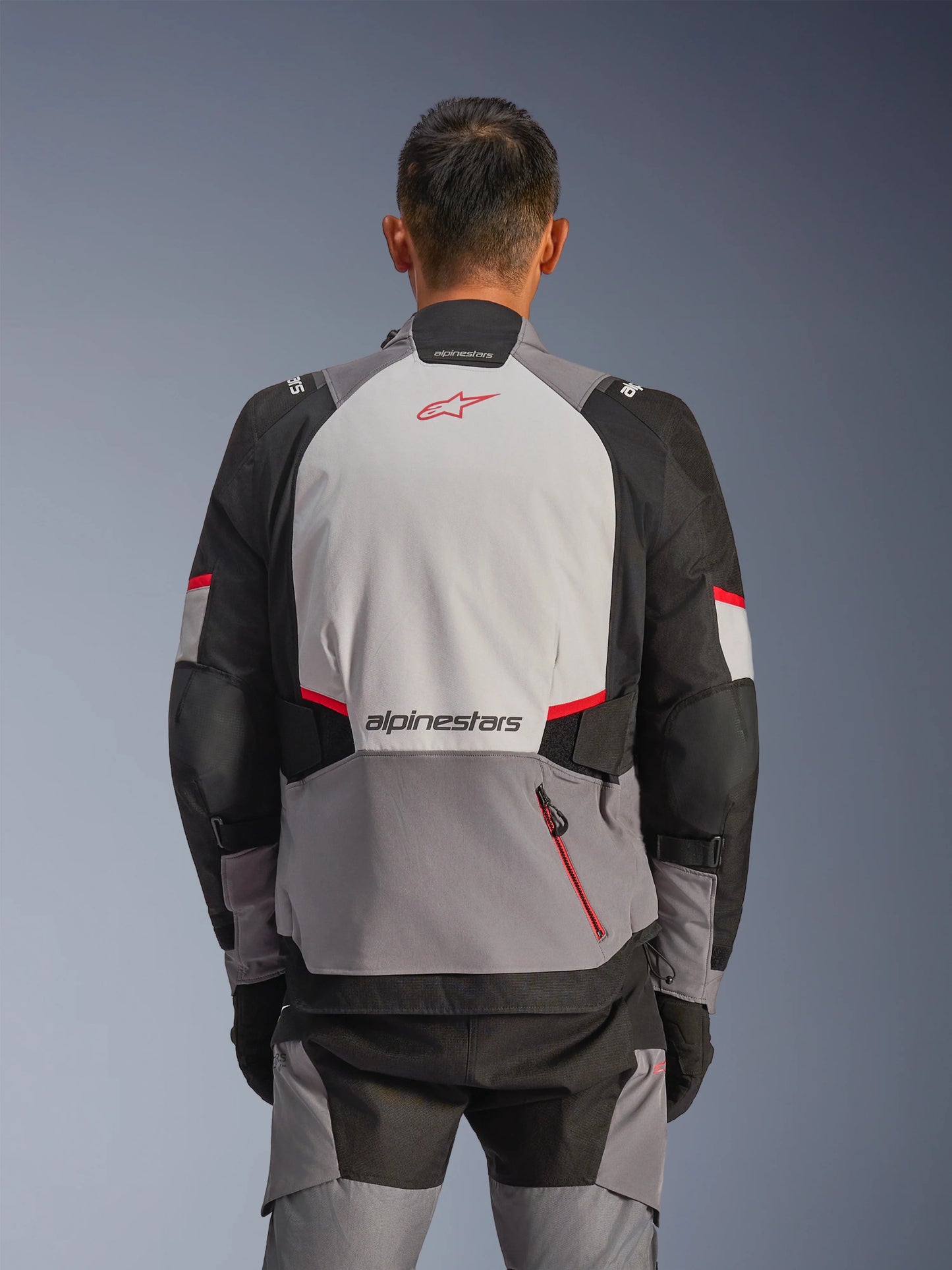 Chamarra Alpinestars Andes v4 Drystar® - Gris oscuro/Gris hielo/Negro/Rojo