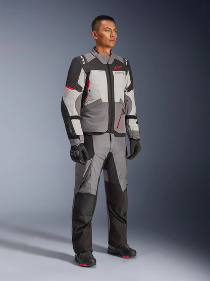 Chamarra Alpinestars Andes v4 Drystar® - Gris oscuro/Gris hielo/Negro/Rojo