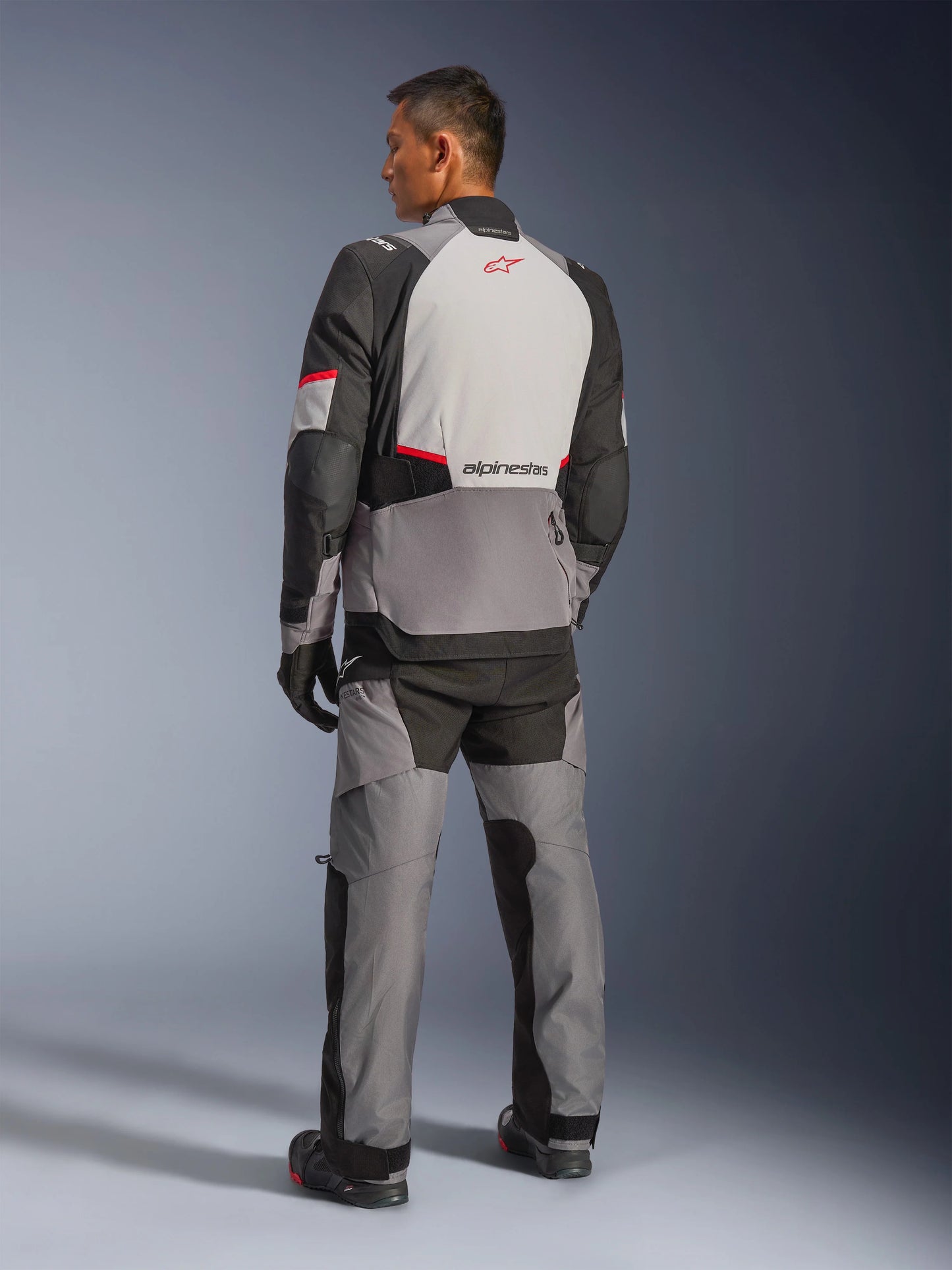 Chamarra Alpinestars Andes v4 Drystar® - Gris oscuro/Gris hielo/Negro/Rojo