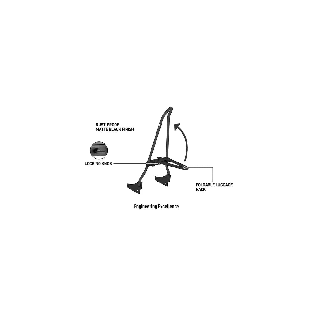 Sissy Bar Viking Bags Iron Born con parrilla plegable