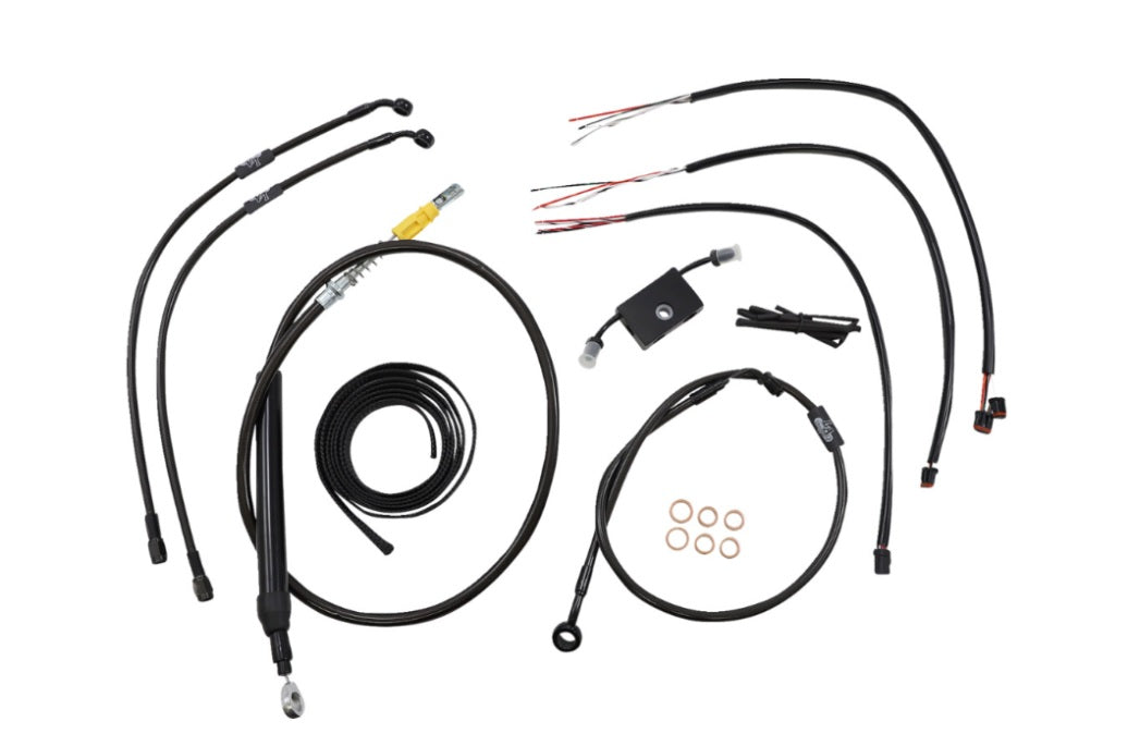 Cable Kit - 12" - 14" Ape Hanger Handlebars - Midnight