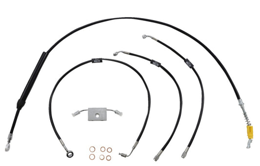 Handlebar Cable/Brake Line Kit - 12" - 14" Ape Hanger Handlebars - Black Vinyl