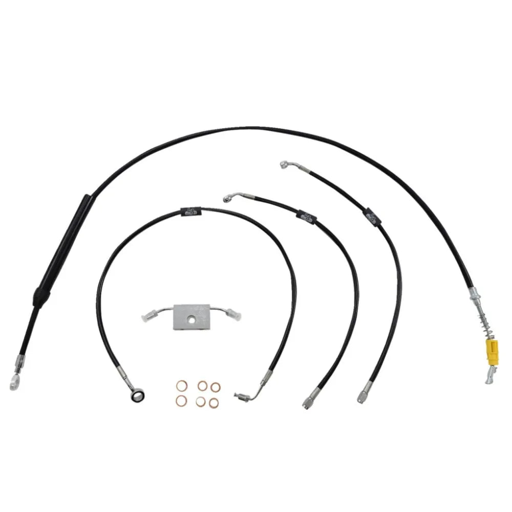 Handlebar Cable/Brake Line Kit - 12" - 14" Ape Hanger Handlebars - Black Vinyl