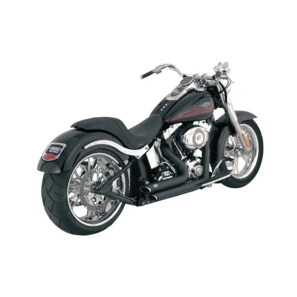 Escapes Vance & Hines Shortshots Staggered Negro Mate H-D Softail 1986 a 2011