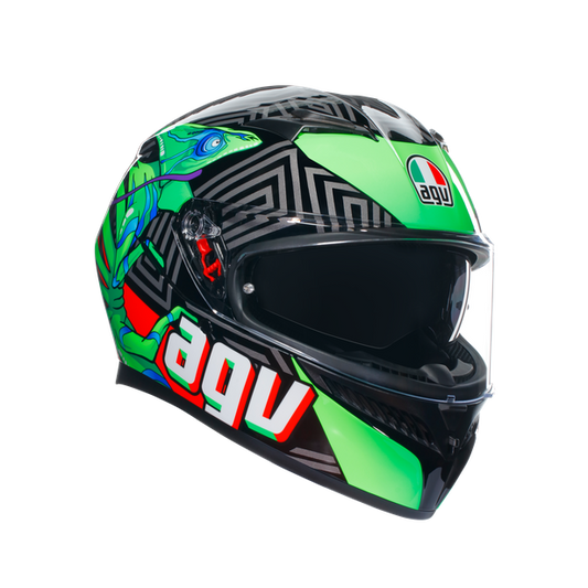 Casco AGV K3 Kamaleon - Negro/Rojo/Verde