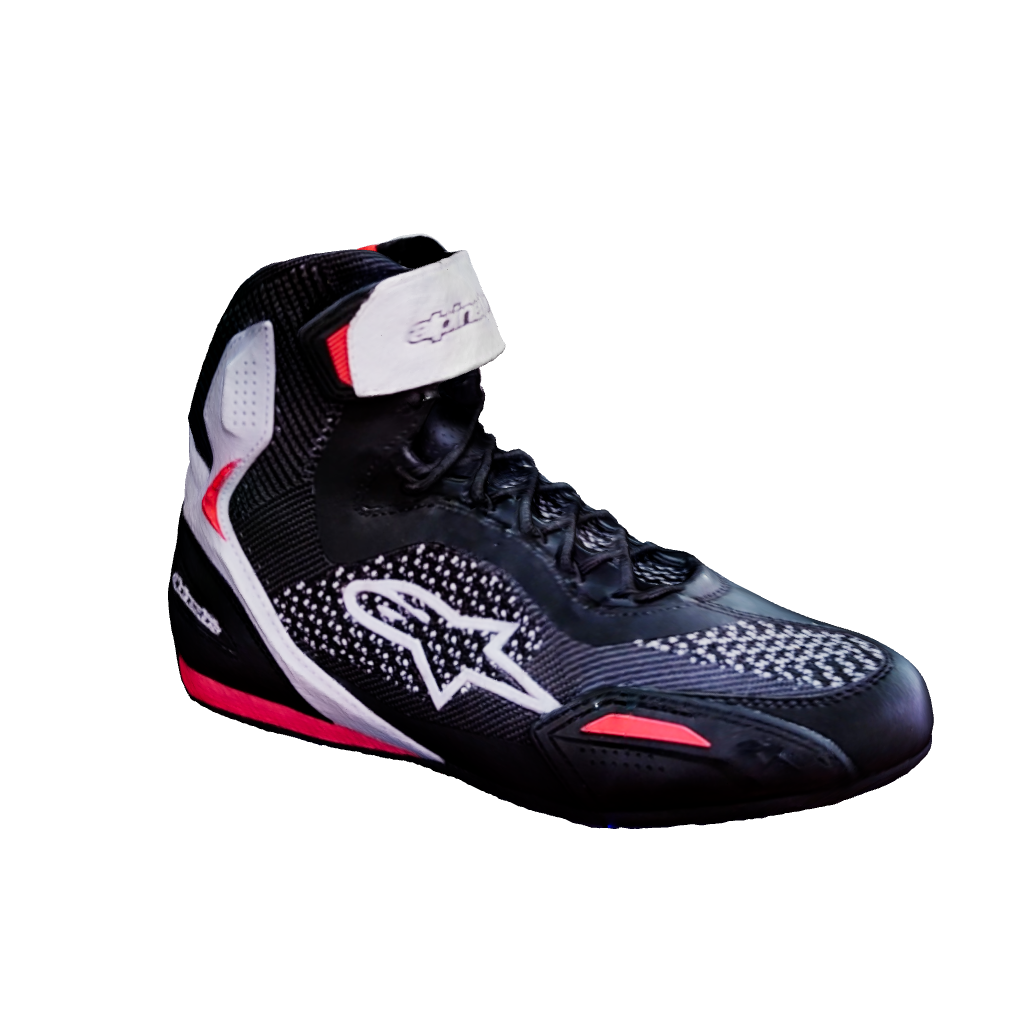 Tenis Alpinestars Faster-3 Rideknit negro blanco rojo