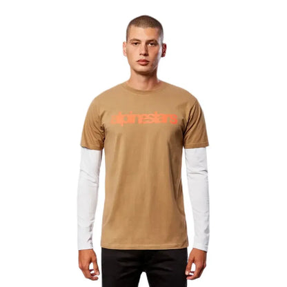 Playera Alpinestars Stack Long-Sleeve- Arena/Naranja