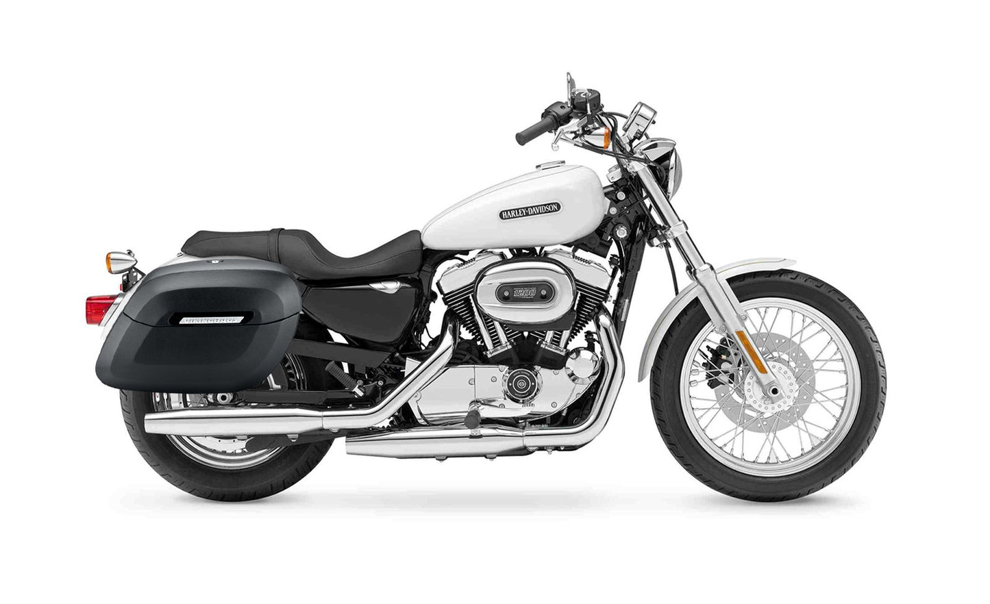 36L - Lamellar Raven Extra Large Shock Cut-out Leather Covered Hard Alforjas para Harley Sportster 1200 Low XL1200L