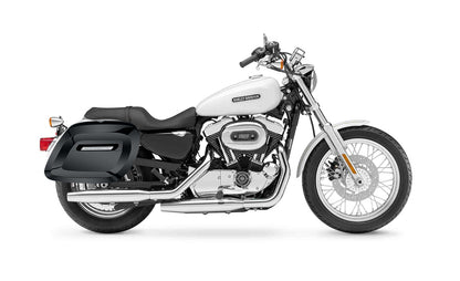 36L - Lamellar Raven Extra Large Shock Cut-out Painted Hard Alforjas para Harley Sportster 1200 Low XL1200L
