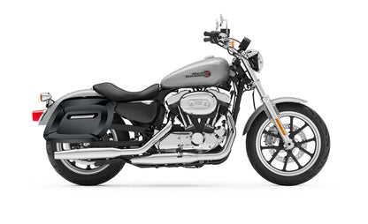 36L - Lamellar Raven Extra Large Shock Cut-out Painted Hard Alforjas para Harley Sportster Super Low XL883L