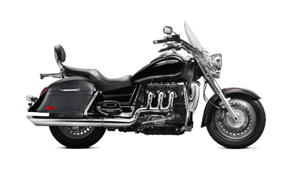 44L - Lamellar Stallion Extra Large Triumph Rocket III Touring Leather Covered Motocicleta Hard Alforjas