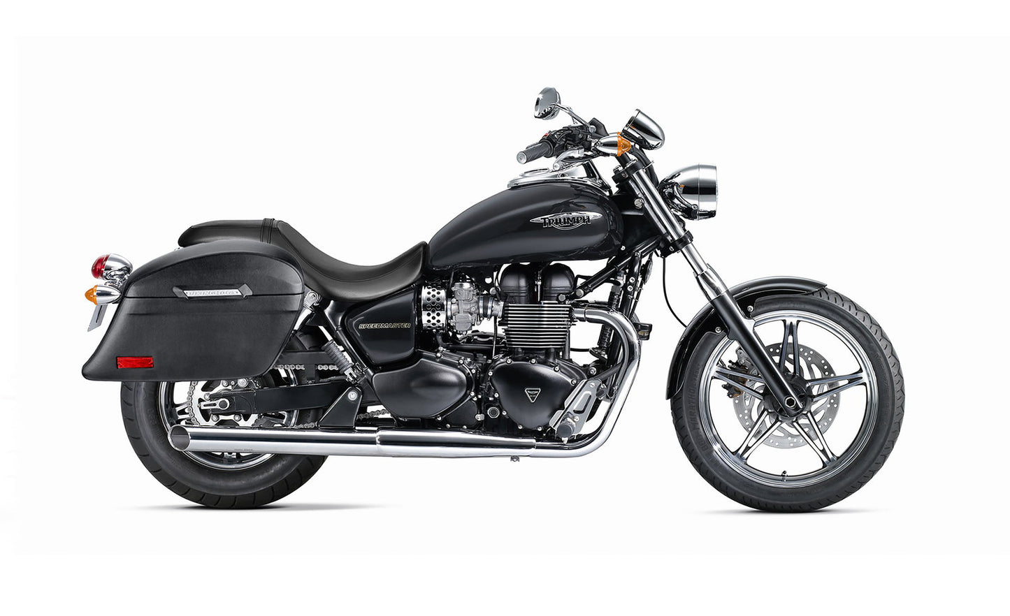 44L - Lamellar Stallion Extra Large Triumph Speedmaster (2003-17) Leather Covered Hard Alforjas
