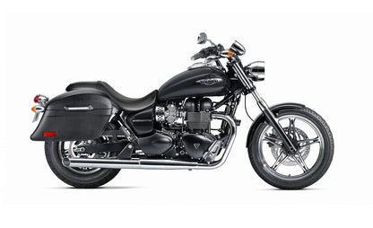 44L - Lamellar Stallion Extra Large Triumph Speedmaster (2003-17) Leather Covered Hard Alforjas