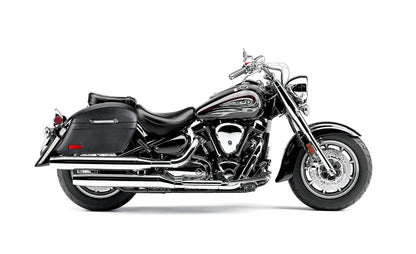 44L - Lamellar Stallion Extra Large Yamaha Road Star S Midnight Leather Covered Motocicleta Hard Alforjas