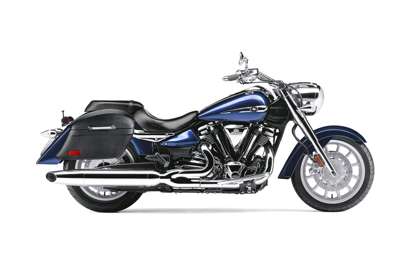 44L - Lamellar Stallion Extra Large Yamaha Stratoliner XV 1900 Leather Covered Motocicleta Hard Alforjas