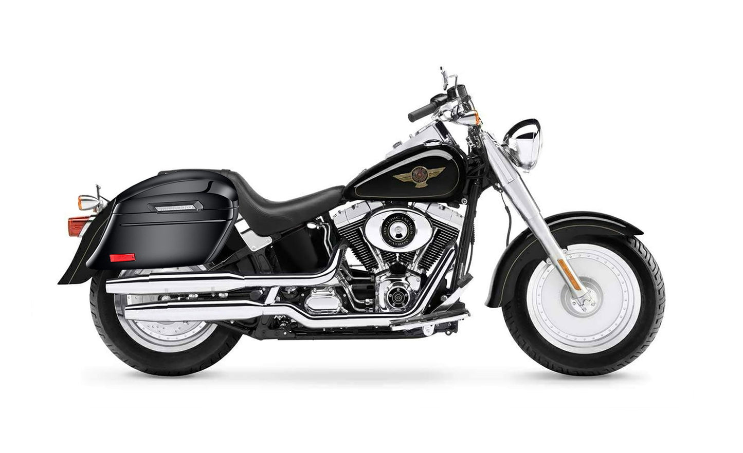 44L - Lamellar Stallion Extra Large Painted Motocicleta Hard Alforjas para Harley Softail Fatboy FLSTF/I