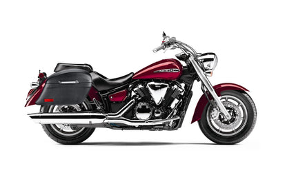44L - Lamellar Stallion Extra Large Yamaha V Star 1300 Classic XVS1300A Leather Covered Motocicleta Hard Alforjas