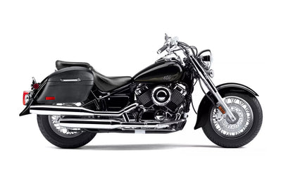 44L - Lamellar Stallion Extra Large Yamaha V Star 650 Classic XVS65A Leather Covered Motocicleta Hard Alforjas