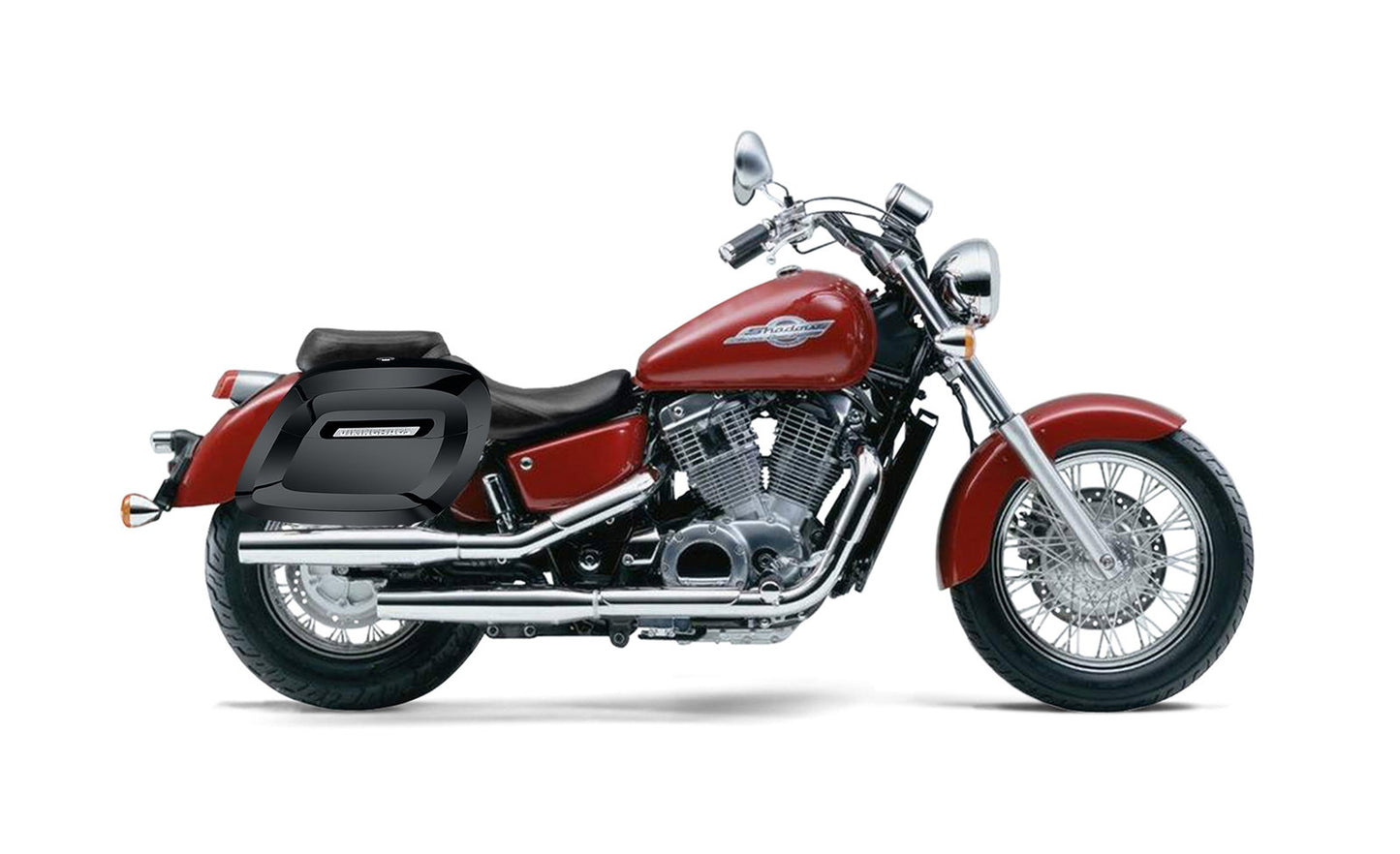 36L - Lamellar Raven Extra Large Honda Shadow 1100 Ace Shock Cut-out Painted Motocicleta Hard Alforjas