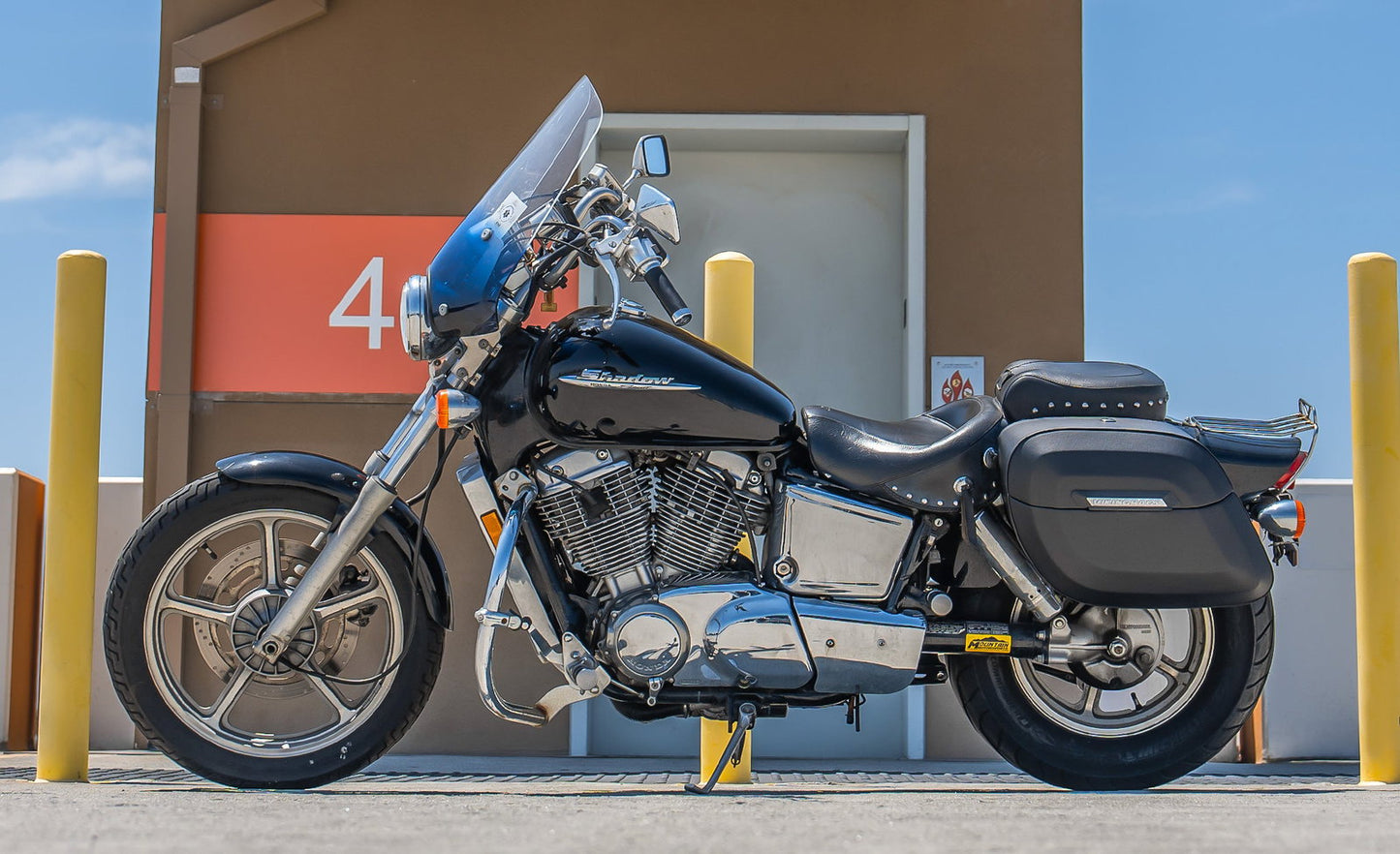 36L - Lamellar Raven Extra Large Honda Shadow 1100 Spirit Shock Cut-out Leather Covered Motocicleta Hard Alforjas