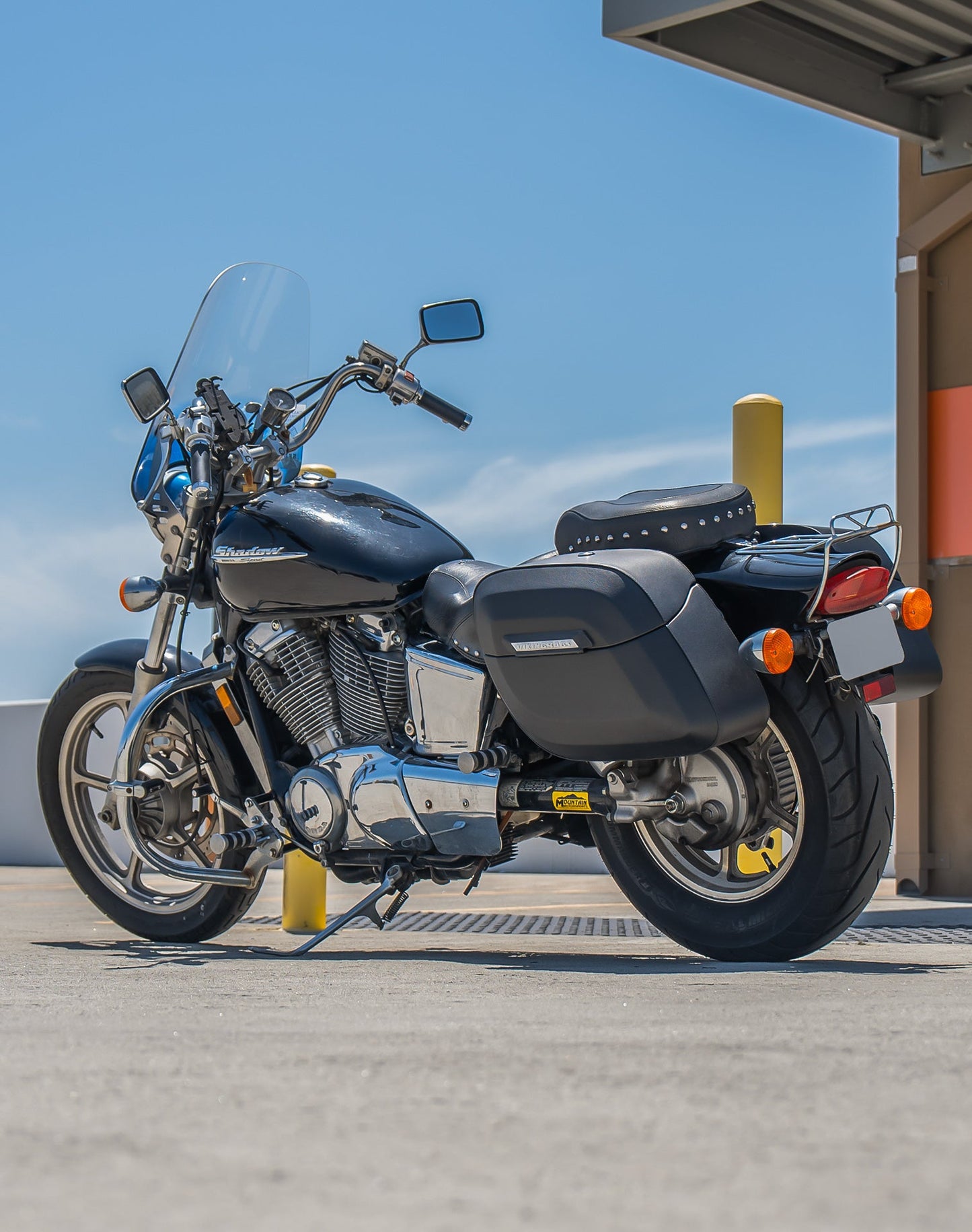 36L - Lamellar Raven Extra Large Honda Shadow 1100 Spirit Shock Cut-out Leather Covered Motocicleta Hard Alforjas