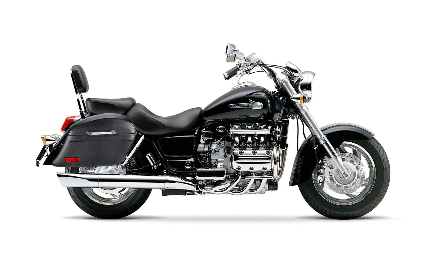 44L - Lamellar Stallion Extra Large Honda Valkyrie 1500 Standard Leather Covered Motocicleta Hard Alforjas