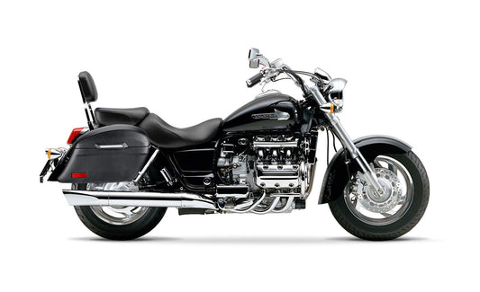 44L - Lamellar Stallion Extra Large Honda Valkyrie 1500 Standard Leather Covered Motocicleta Hard Alforjas